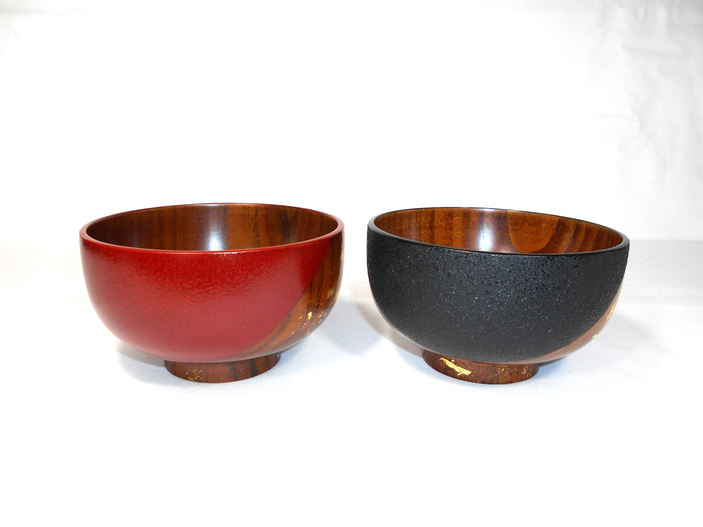 後藤塗と象谷塗の金箔汁椀ペア